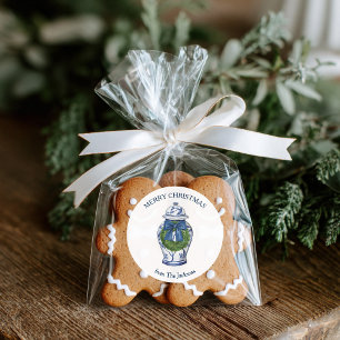 Chinoiserie Ginger Jar Wreath Ronde Sticker