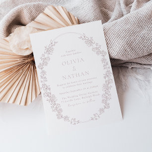  Chinoiserie Gorgeous Floral Lijst Wedding Kaart