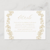  Chinoiserie Gouden Krans Trouwdetails Informatiekaartje (Voorkant)