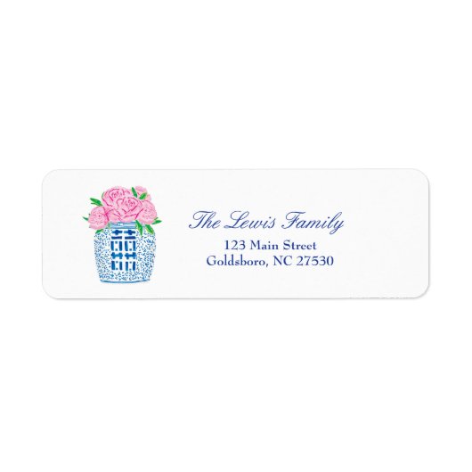 Chinoiserie Grandmillennial Return Address Labels (Voorkant)