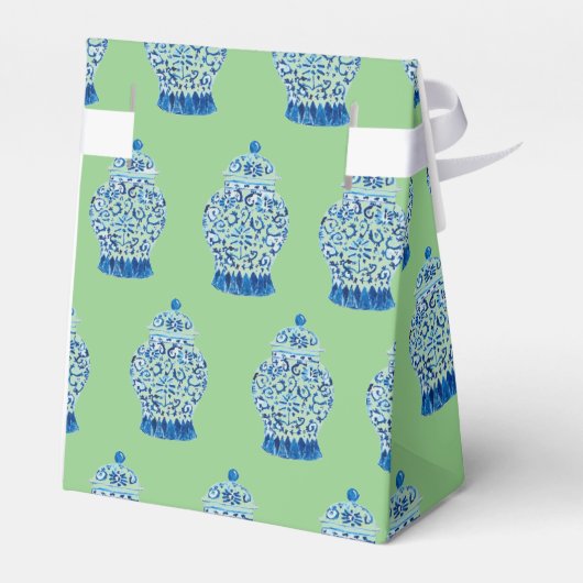 Chinoiserie Green Blue Ginger Jar Bag Bedankdoosjes (Achterkant)
