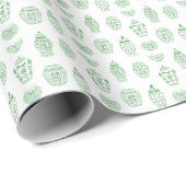 Chinoiserie Green en White Ginger Jar Print Cadeaupapier (Rol Hoek)