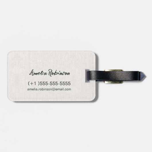 Chinoiserie Green Freehand Waterverf Lotus Flower Bagagelabel (Achterkant horizontaal)