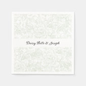 Chinoiserie Green Sage Peony Wedding Servet (Voorkant)