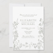 Chinoiserie Green Victoriaans Post Bruiloftsbrunch Kaart (Voorkant)