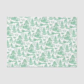Chinoiserie Green Willow-deportpapier Tissuepapier