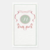 Chinoiserie Groene Lint Logo Wapenschild  Servet (Voorkant)