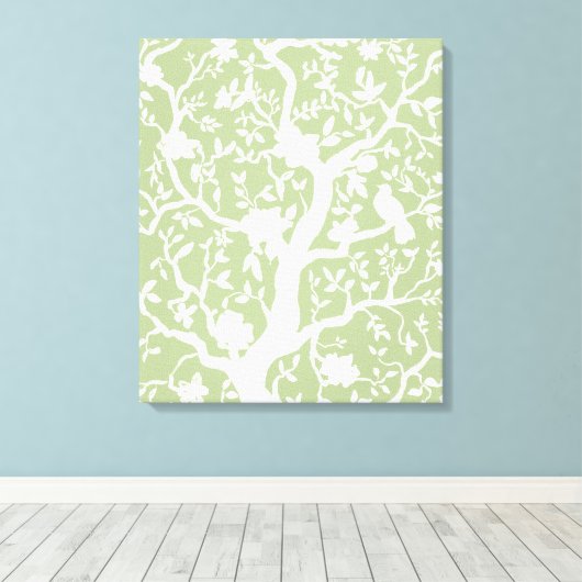 Chinoiserie Grote Groene Canvas Kunst (Insitu (Houten vloer))
