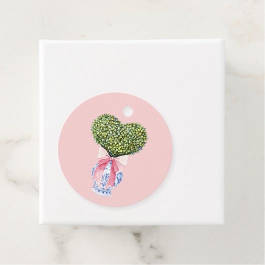 Chinoiserie Heart Topiary Valentijns Bedankjes Labels (In situ)