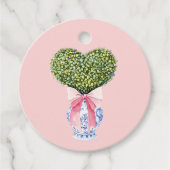 Chinoiserie Heart Topiary Valentijns Bedankjes Labels (Voorkant)