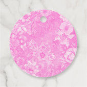 Chinoiserie Helroze Roze Bloem Bruiloft Feest Beda Bedankjes Labels (Achterkant)