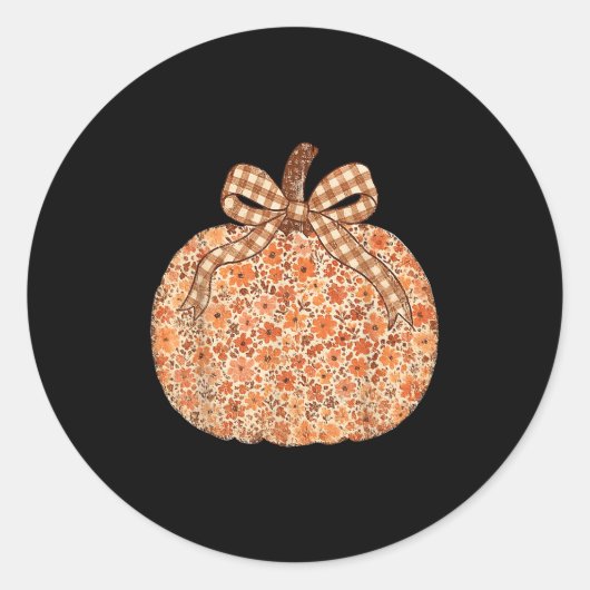 Chinoiserie Herfst Pompoen Bloemen Halloween Funny Ronde Sticker (Voorkant)