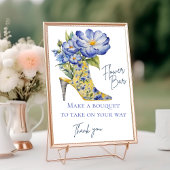 Chinoiserie High-Heel Schoen Bloem Bar Teken Kaart