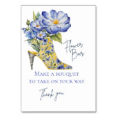 Chinoiserie High-Heel Schoen Bloem Bar Teken Kaart (Achterkant)