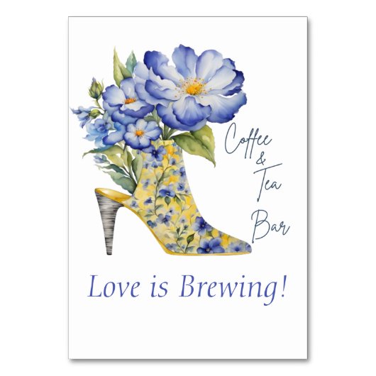 Chinoiserie High-Heel Schoen Koffie en Thee Bar te Kaart (Voorkant)