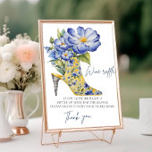 Chinoiserie High-Heel Schoen Wijn Raffle Teken Kaart