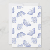 Chinoiserie Hij geeft me vlinders Vrijgezellenfees Kaart (Achterkant)