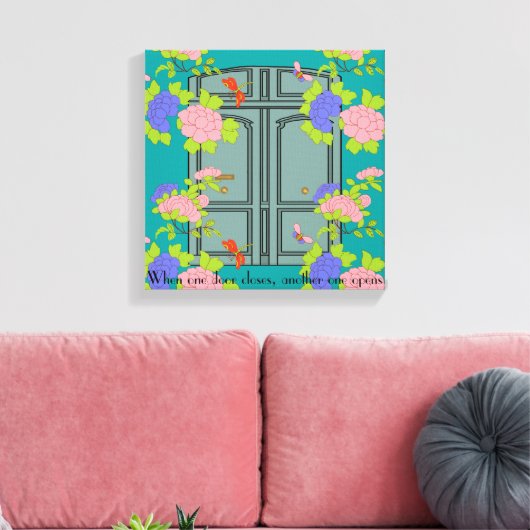 Chinoiserie Historische Franse deuren Canvas Afdruk (Insitu (Woonkamer))