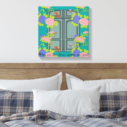 Chinoiserie Historische Franse deuren Canvas Afdruk (Insitu (Slaapkamer))