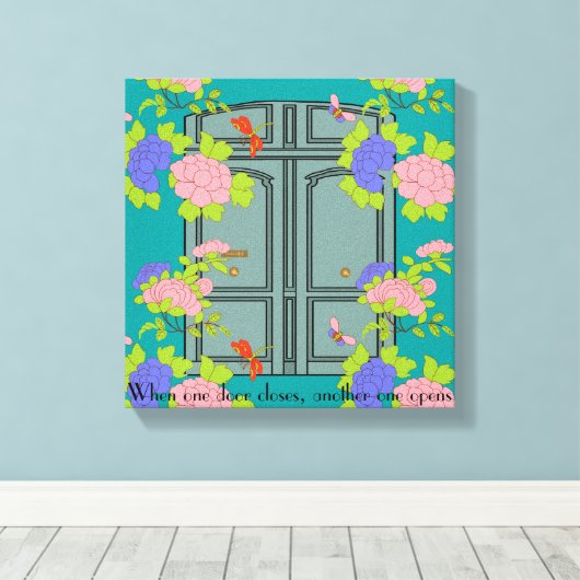 Chinoiserie Historische Franse deuren Canvas Afdruk (Insitu (Houten vloer))