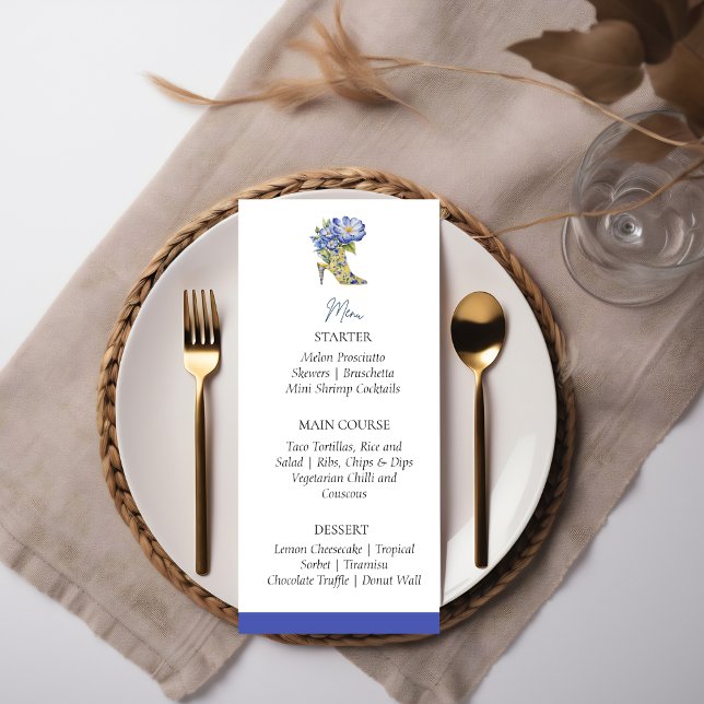 Chinoiserie hooggehakte schoen bruidsdiner menu ka (Creator heeft geüpload)