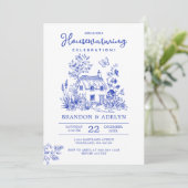 Chinoiserie Housewarming Party Home Sweet Home Kaart (Staand voorkant)