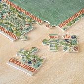 Chinoiserie  Hummingbird's in Flowers Coral Legpuzzel (Zijkant)