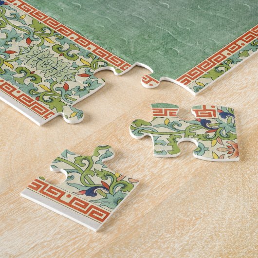 Chinoiserie  Hummingbird's in Flowers Coral Legpuzzel (Zijkant)