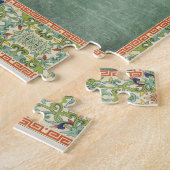 Chinoiserie Hummingbird's in Flowers Coral Legpuzzel (Zijkant)