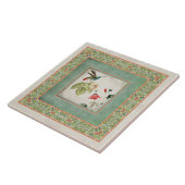 Chinoiserie  Hummingbird's in Flowers Coral Tegeltje (Zijkant)