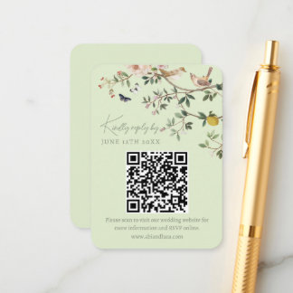 Chinoiserie Huwelijkswebsite RSVP QR Code  Informatiekaartje