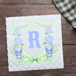 Chinoiserie Hydrangea Monogram Servet