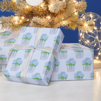 Chinoiserie Hydrangea Wrappapier Cadeaupapier