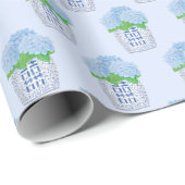 Chinoiserie Hydrangea Wrappapier Cadeaupapier (Rol Hoek)