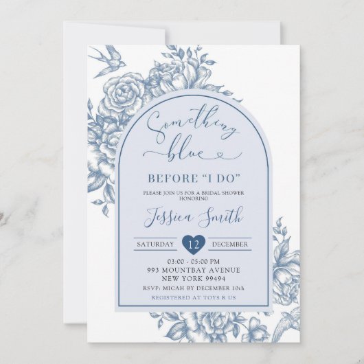 Chinoiserie iets blauw voordat ik bruids doe kaart (Voorkant)