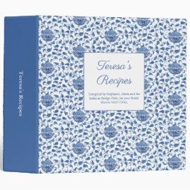 Chinoiserie Iets Blue Wedding Shower Recipe 2" Multomap