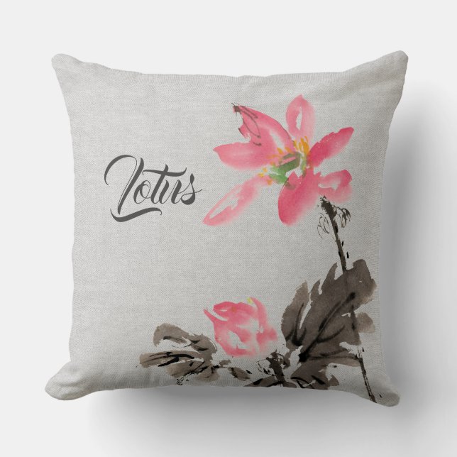 Chinoiserie  inktwas Het schilderen van Floral Lot Kussen (Voorkant)