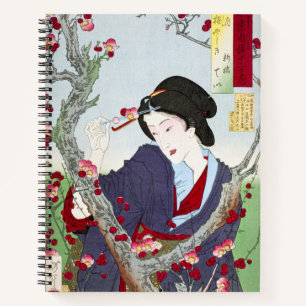 Chinoiserie Japanse Dame & Rode Kersenbloesem Notitieboek