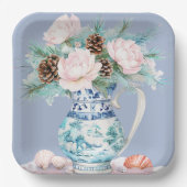 Chinoiserie Jug met Pinecones en Seashells Papieren Bordje (Voorkant)
