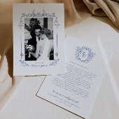 Chinoiserie  kalligrafie bruiloft bedankkaart