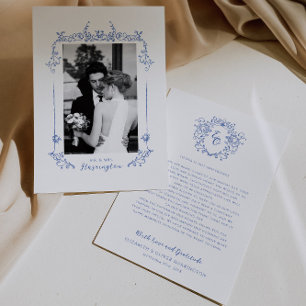 Chinoiserie  kalligrafie bruiloft bedankkaart