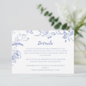 Chinoiserie  kalligrafie bruiloft details informatiekaartje (Staand voorkant)