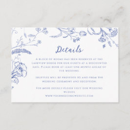 Chinoiserie kalligrafie bruiloft details informatiekaartje