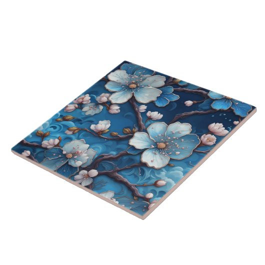 Chinoiserie Kersenbloesem Bloemen Japanse Bloemen Tegeltje (Zijkant)