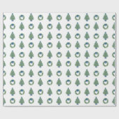 Chinoiserie Kerst Blauw en Wit Cadeaupapier (Vlak)