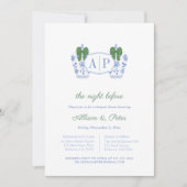 Chinoiserie Kerst bruiloft repetitie diner Kaart (Voorkant)