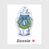 Chinoiserie Kerst Ginger Jar Vinyl Sticker (Vel)