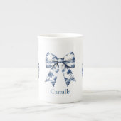 Chinoiserie Kerst Ginger Pot met Lint Porselein Kop (Voorkant)
