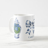 Chinoiserie Kerst Gingerpot met Strik Koffiemok (Voorkant links)