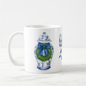 Chinoiserie Kerst Gingerpot met Strik Koffiemok (Links)